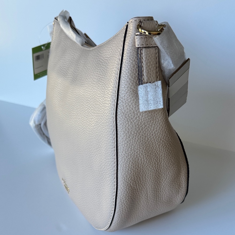 Kate Spade Jackson Street Mylie Hobo Crossbody Bag Cream Pebbled Leather - Picture 4 of 16